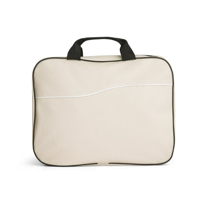 DOHA promotional document folder in beige (detail view) with custom logo branding
