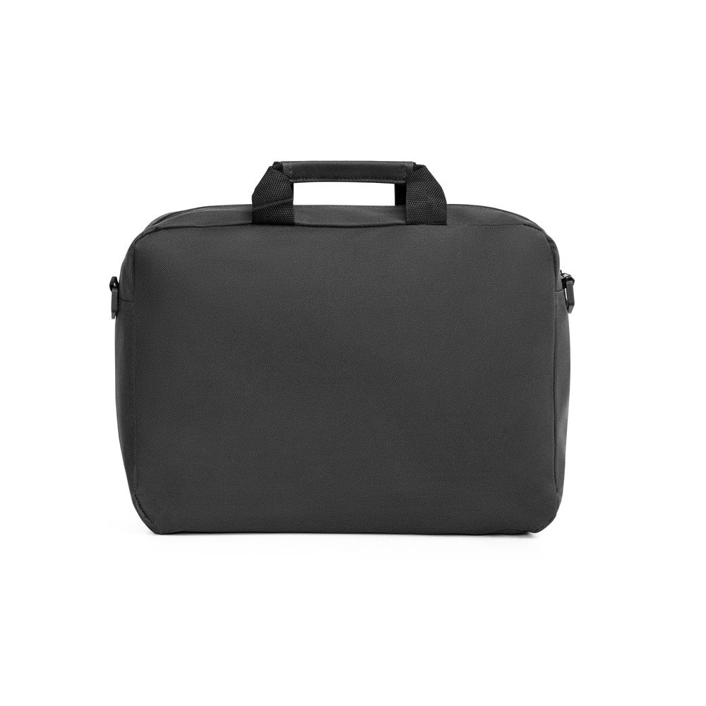 SEOUL promotional document folder in black (detail view) with custom logo branding