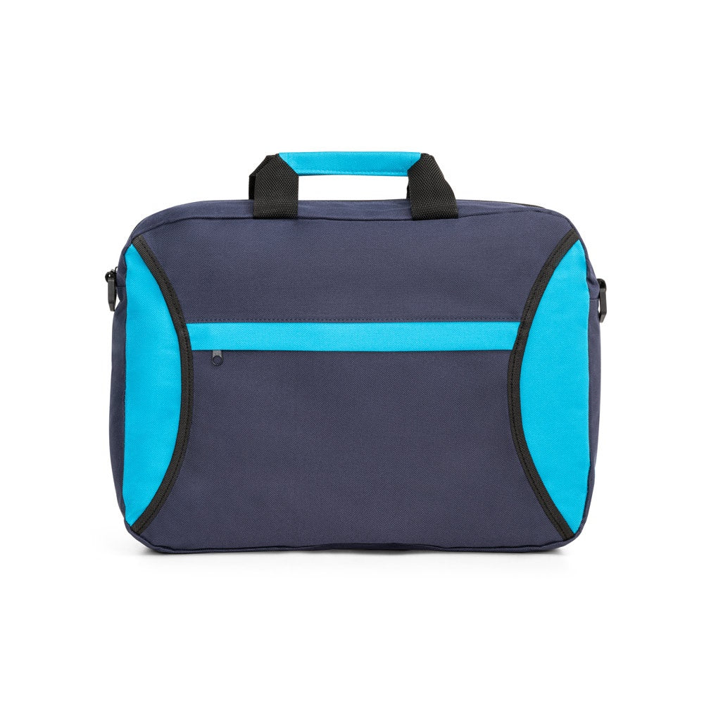 SEOUL promotional document folder in blue (detail view) with custom logo branding