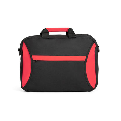 SEOUL promotional document folder in red (detail view) with custom logo branding