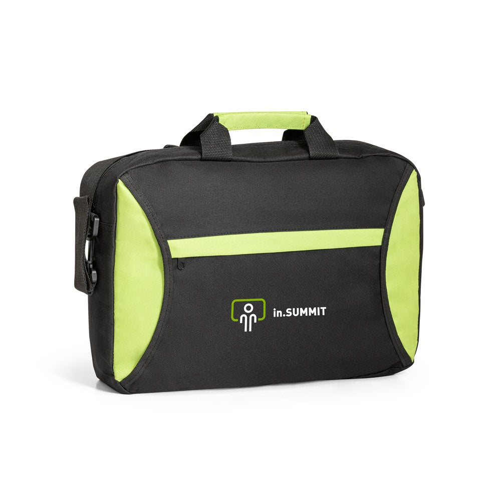 SEOUL promotional document folder in light green with custom logo branding