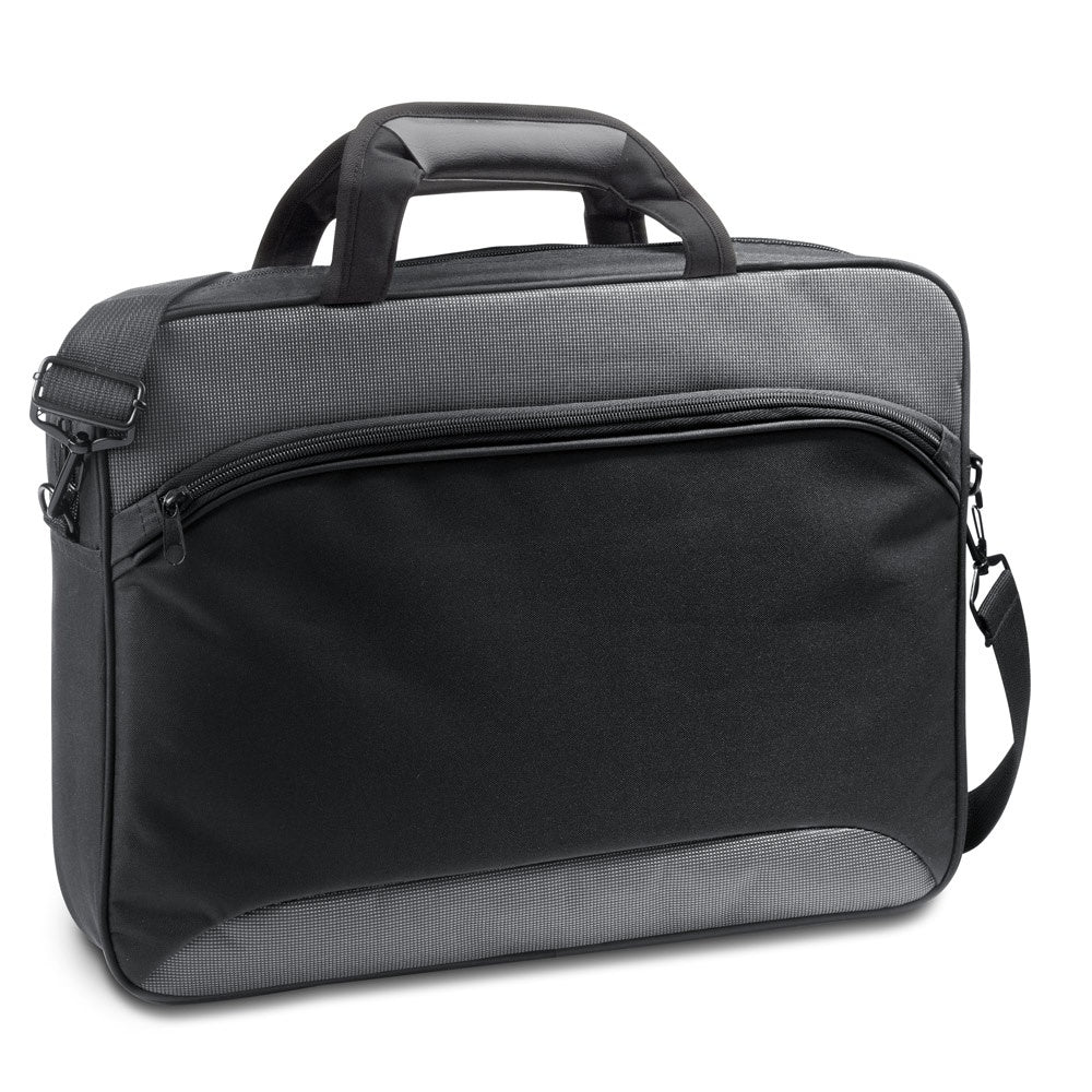 SANTANA promotional laptop bag in grey with custom logo branding