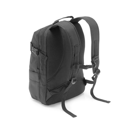 ZIPPERS BPACK promotional laptop bag in black (detail view) with custom logo branding