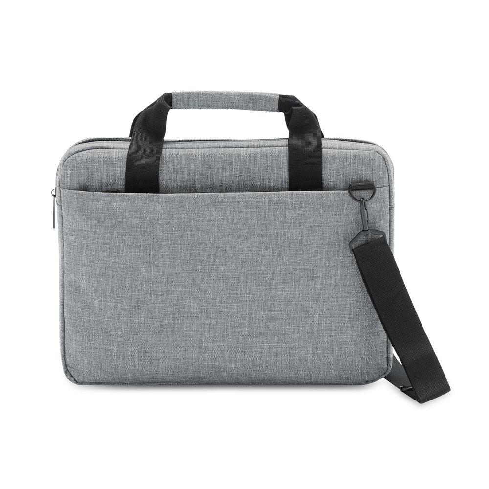GRAPHS LAPTOP promotional laptop bag in light grey (detail view) with custom logo branding