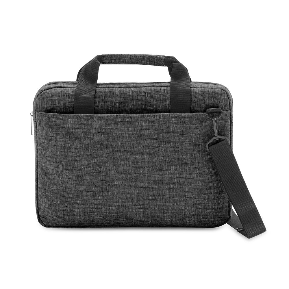 GRAPHS LAPTOP promotional laptop bag in dark grey (detail view) with custom logo branding