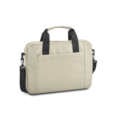 METZ promotional laptop bag in beige with custom logo branding