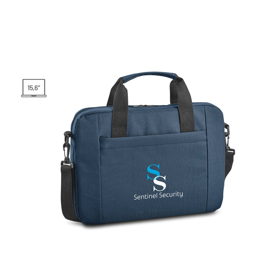METZ promotional laptop bag (complete set view) with custom logo branding