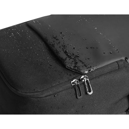 BELFAST promotional backpack in black with custom logo branding