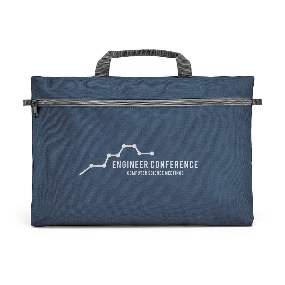 MILO promotional document folder in blue with custom logo branding