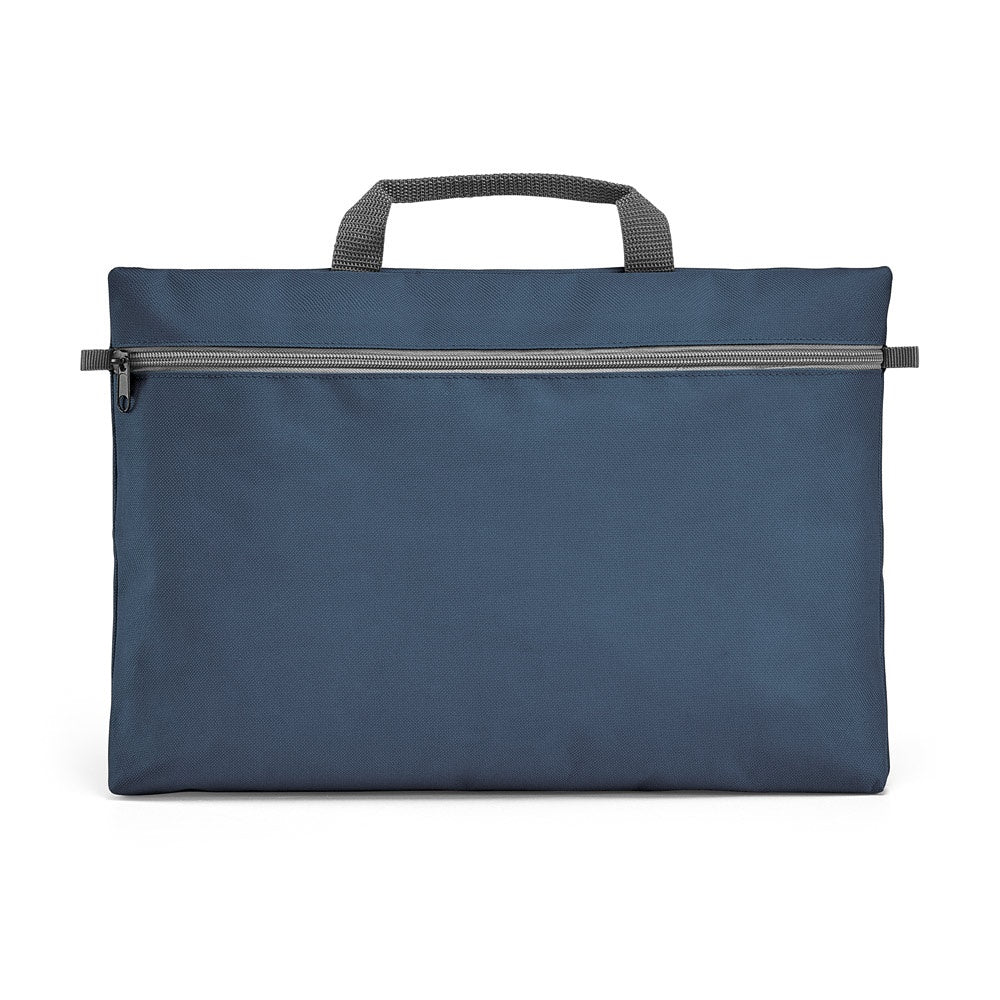 MILO promotional document folder in blue with custom logo branding