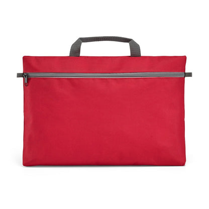 MILO promotional document folder in red with custom logo branding