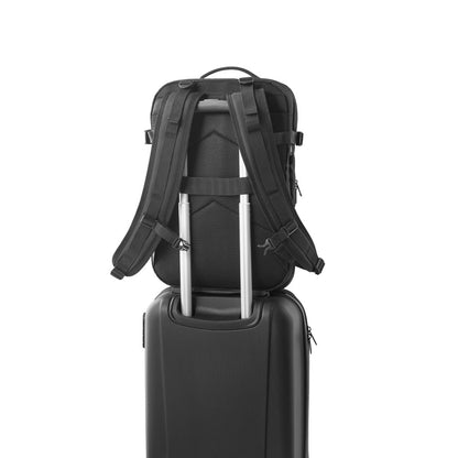 DALLAS promotional laptop bag in black (detail view) with custom logo branding