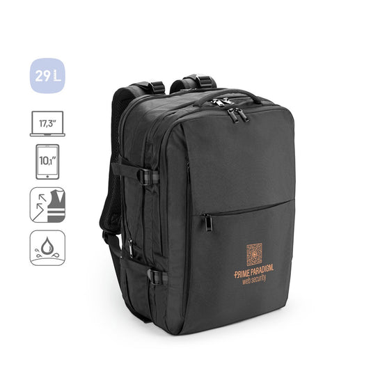 DALLAS promotional laptop bag (complete set view) with custom logo branding