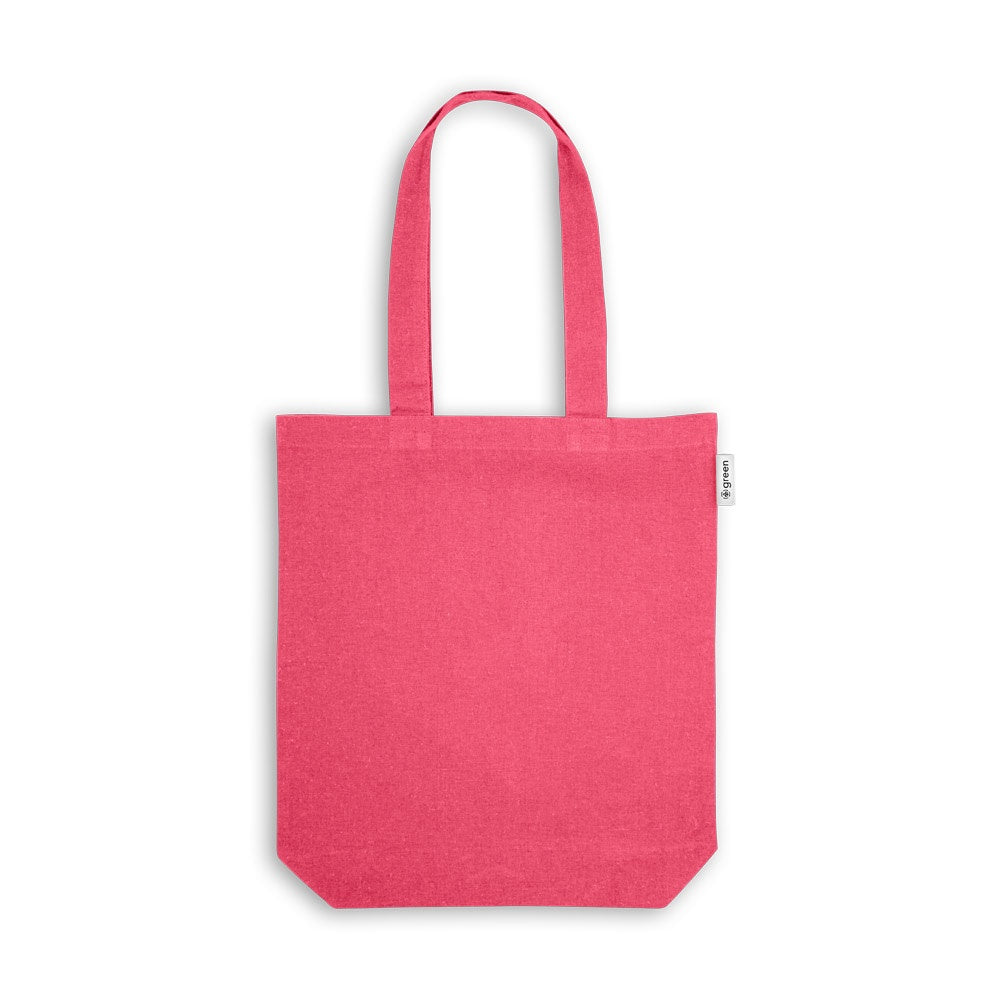 MERIDA promotional tote bag in pink (detail view) with custom logo branding