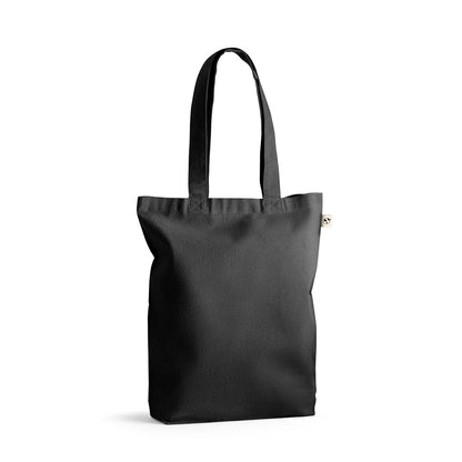 MERIDA promotional tote bag in black with custom logo branding