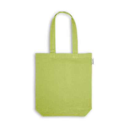 MERIDA promotional tote bag in light green (detail view) with custom logo branding