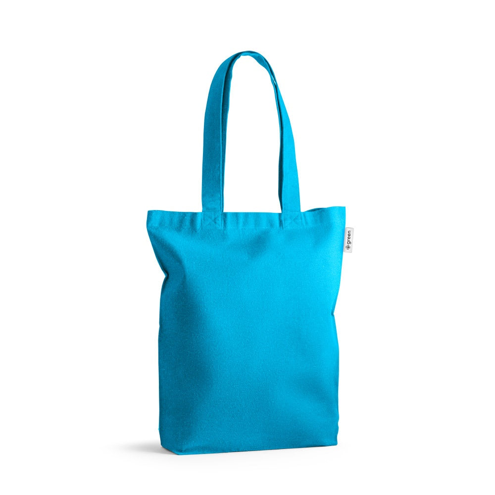 MERIDA promotional tote bag in light blue with custom logo branding