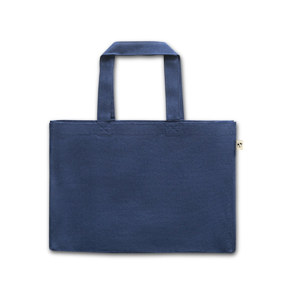 CAMDEN promotional tote bag in blue (detail view) with custom logo branding