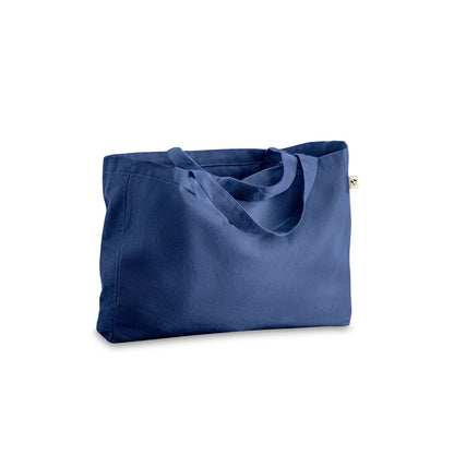 CAMDEN promotional tote bag in blue with custom logo branding