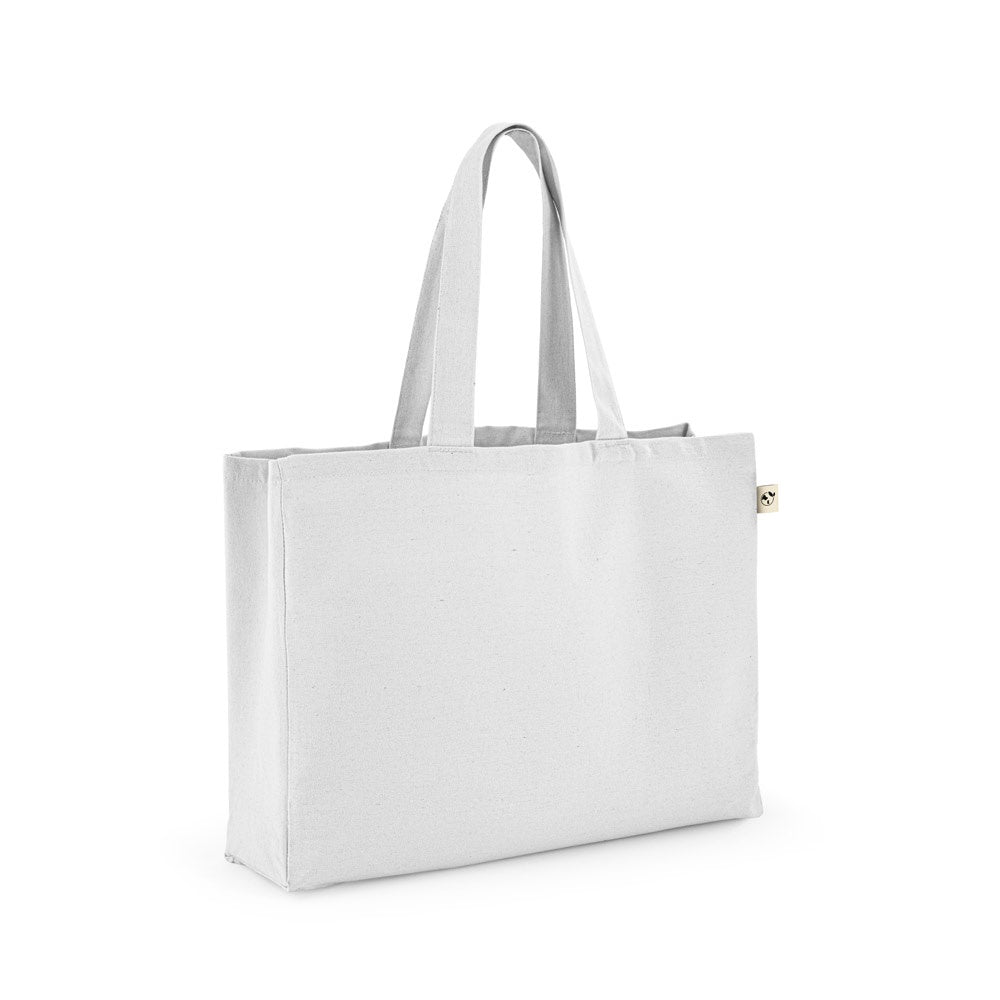 CAMDEN promotional tote bag in white (detail view) with custom logo branding