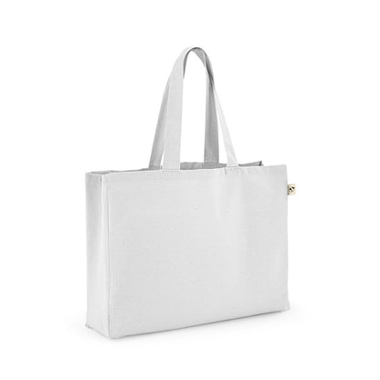 CAMDEN promotional tote bag in white (detail view) with custom logo branding
