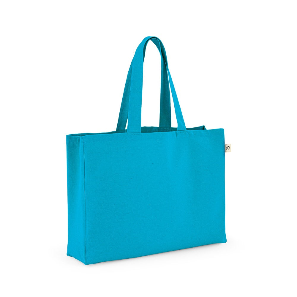 CAMDEN promotional tote bag in light blue (detail view) with custom logo branding