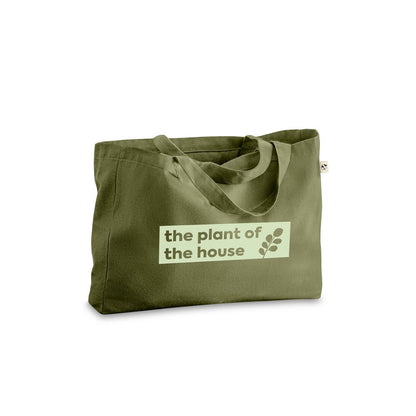 CAMDEN promotional tote bag in dark green with custom logo branding