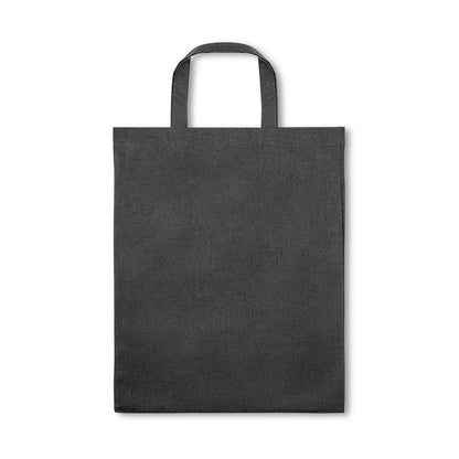 SIENA promotional tote bag in black (detail view) with custom logo branding