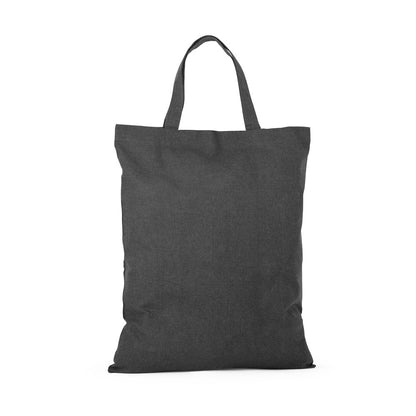 SIENA promotional tote bag in black (detail view) with custom logo branding