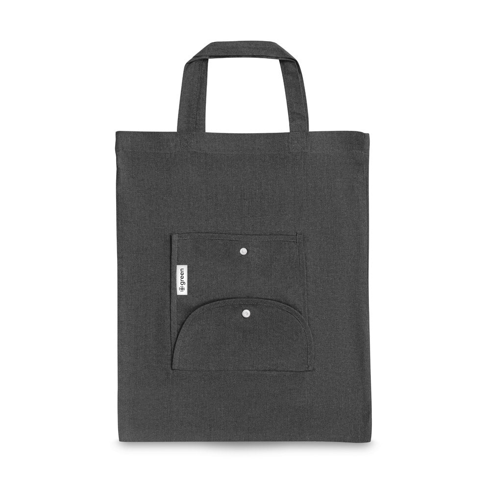 SIENA promotional tote bag in black with custom logo branding