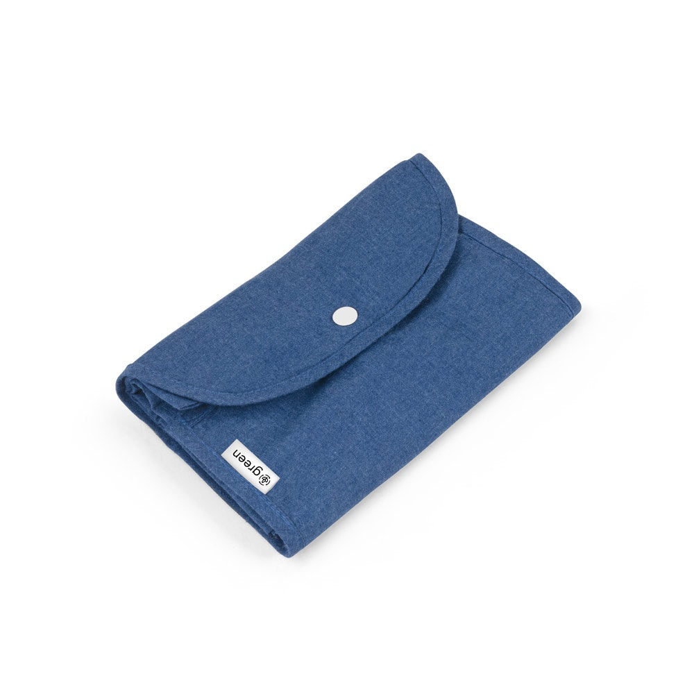 SIENA promotional tote bag in blue (detail view) with custom logo branding