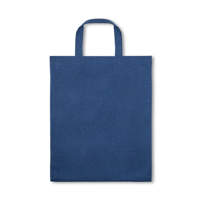 SIENA promotional tote bag in blue (detail view) with custom logo branding