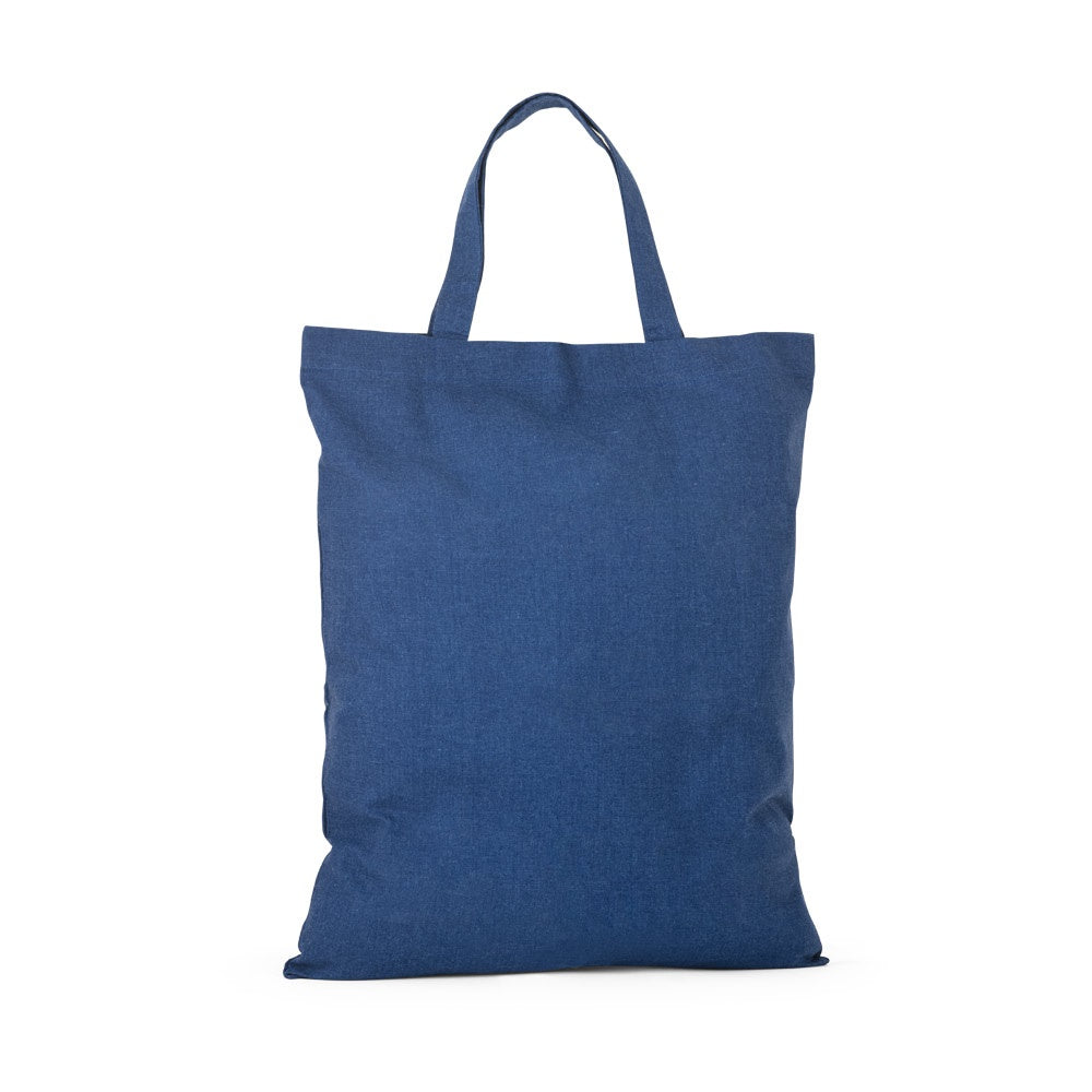 SIENA promotional tote bag in blue (detail view) with custom logo branding