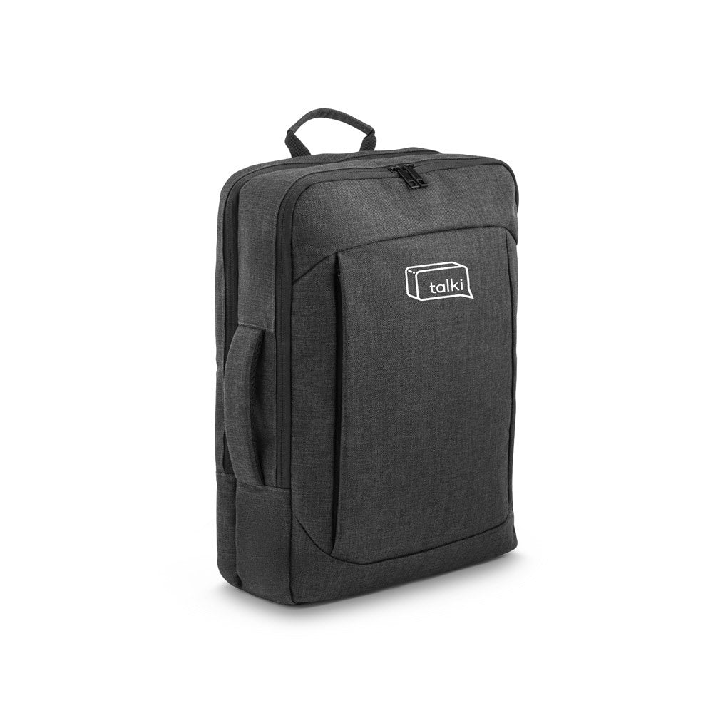 ALEXANDRIA promotional laptop bag in dark grey with custom logo branding