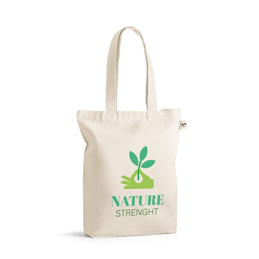 GIRONA promotional tote bag in light natural with custom logo branding