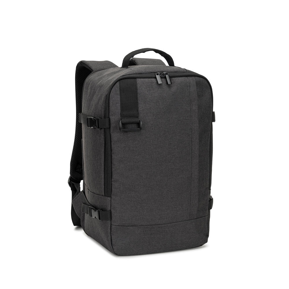 CIES promotional laptop bag in dark grey with custom logo branding