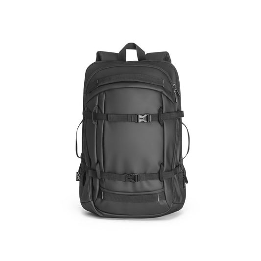 KAMPALA promotional laptop bag in black (detail view) with custom logo branding