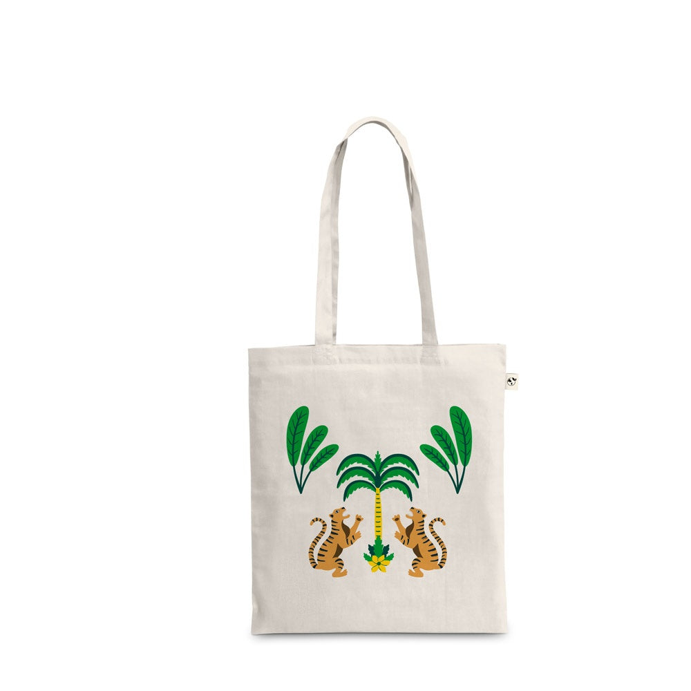 BEJA promotional tote bag (complete set view) with custom logo branding