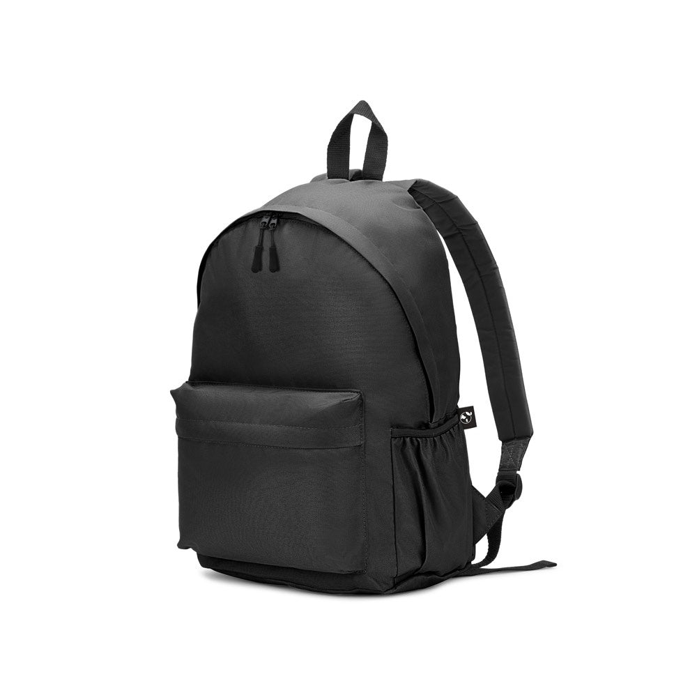 ROSARIO promotional backpack in black with custom logo branding