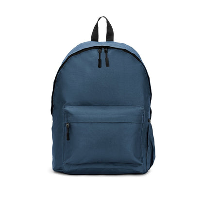 ROSARIO promotional backpack in blue (detail view) with custom logo branding