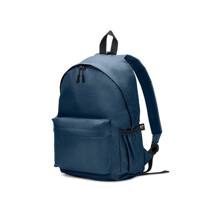 ROSARIO promotional backpack in blue with custom logo branding