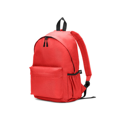ROSARIO promotional backpack in red with custom logo branding