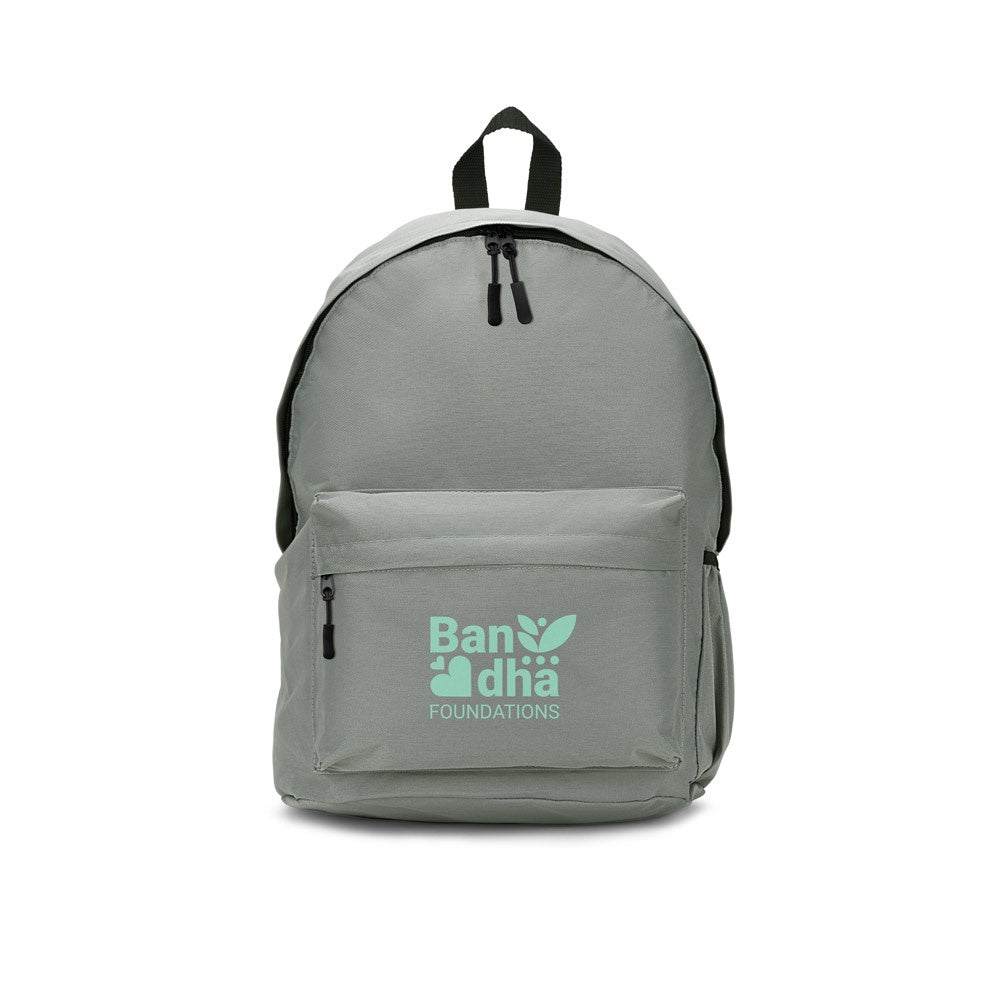 ROSARIO promotional backpack in light grey with custom logo branding