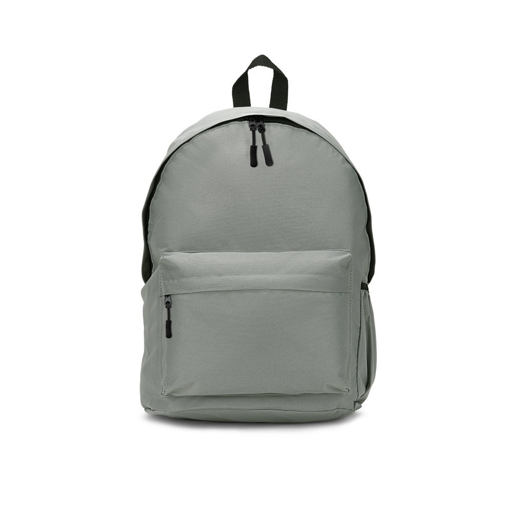 ROSARIO promotional backpack in light grey (detail view) with custom logo branding