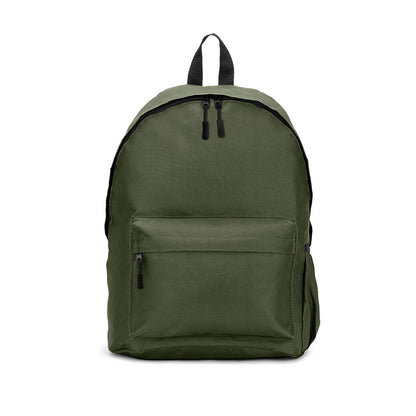 ROSARIO promotional backpack in dark green (detail view) with custom logo branding