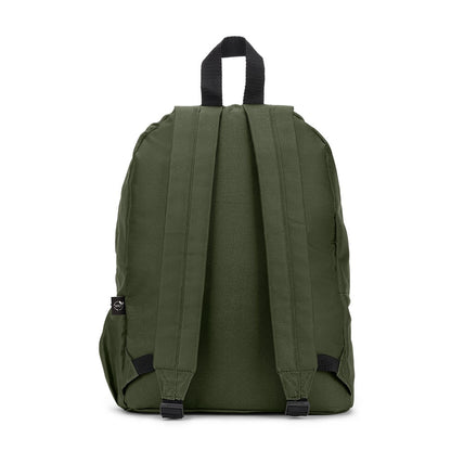 ROSARIO promotional backpack in dark green (detail view) with custom logo branding