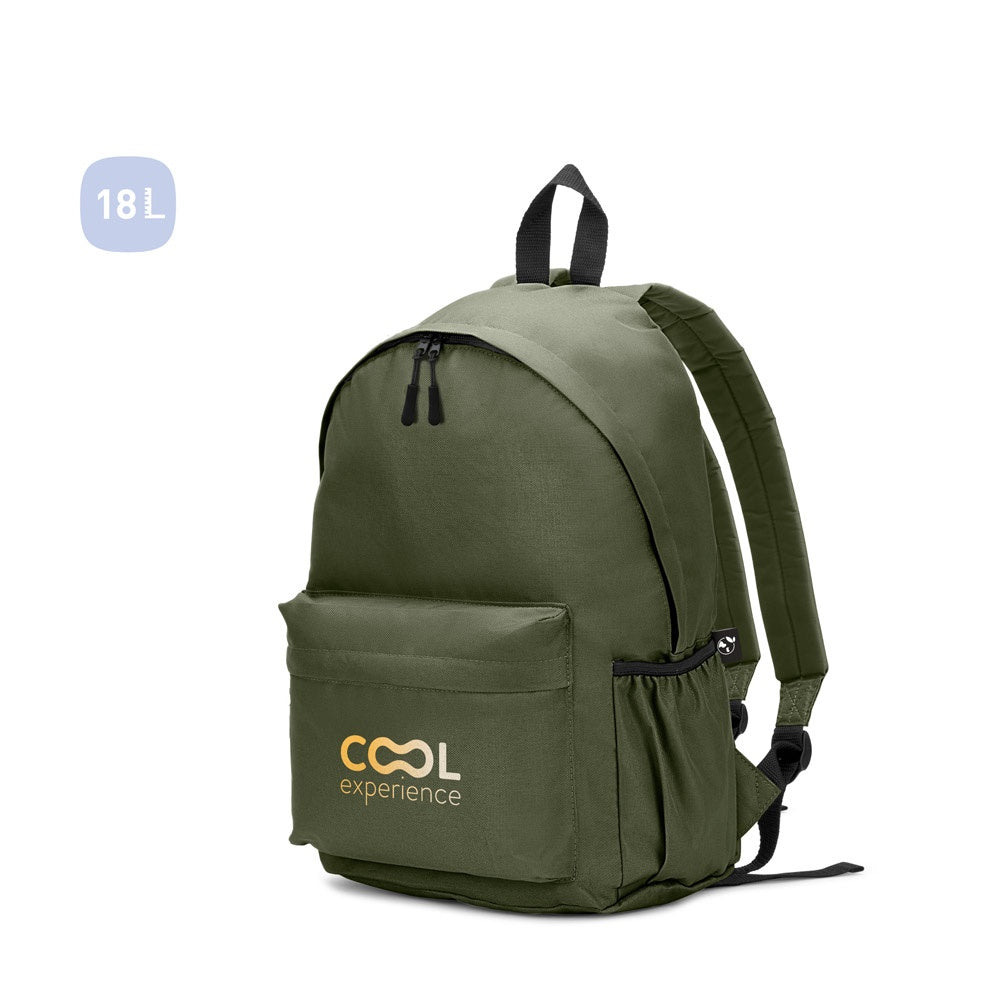 ROSARIO promotional backpack (complete set view) with custom logo branding