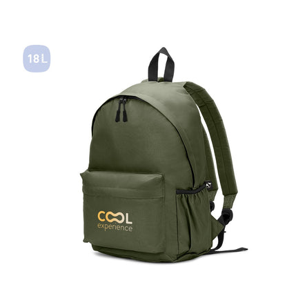 ROSARIO promotional backpack (complete set view) with custom logo branding