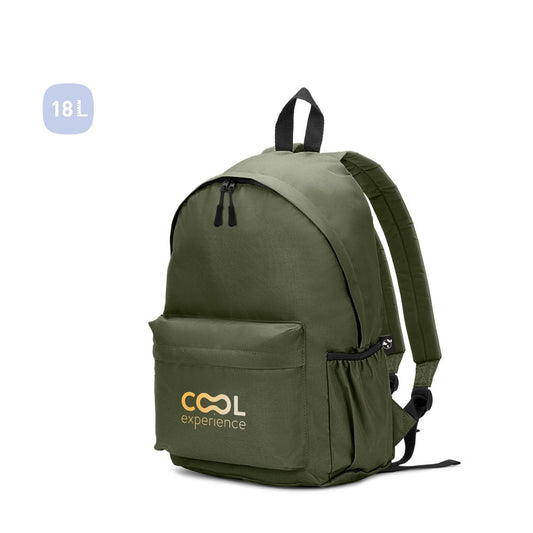 ROSARIO promotional backpack (complete set view) with custom logo branding
