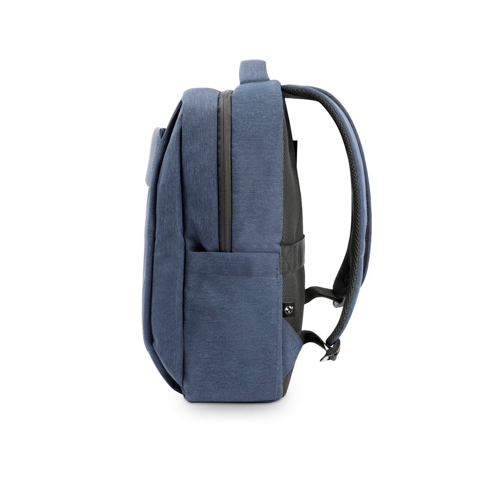 COVENTRY promotional laptop bag in navy blue (detail view) with custom logo branding